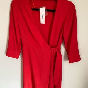 NWT Topshop Red Wrap Dress
